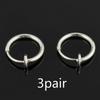 Kjendis 3 par Falsk Nese Lepper Ring Fjærklemme Hoop Øredobb Unisex Piercing Septum