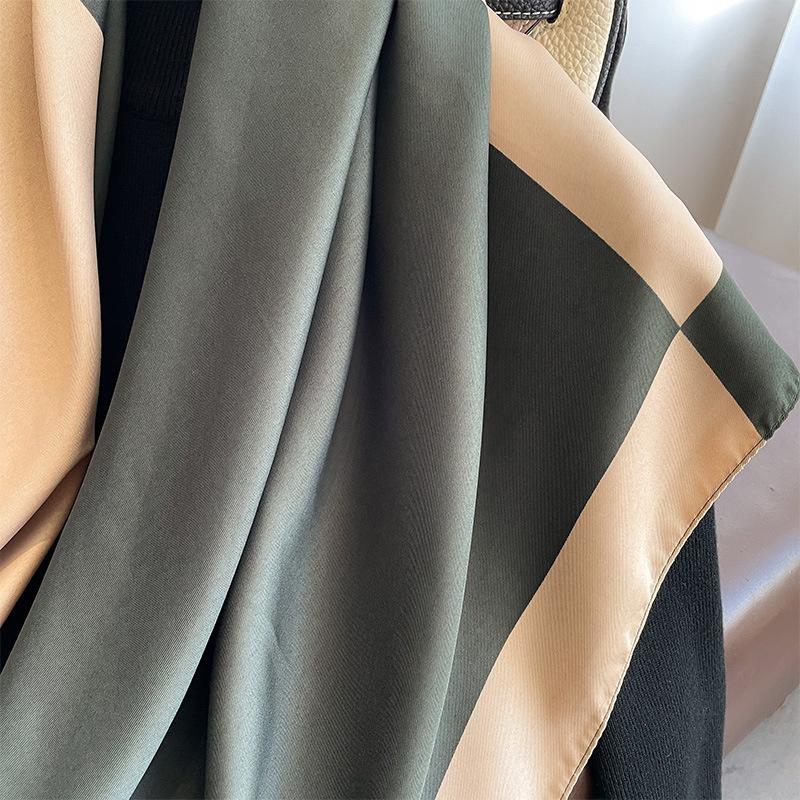 90*90cm Luxury Brand Simple Silk Square Scarf Hijab Women Bandana Soft Scarves Neckerchief Ladies Hair Shawl Wrap Headband