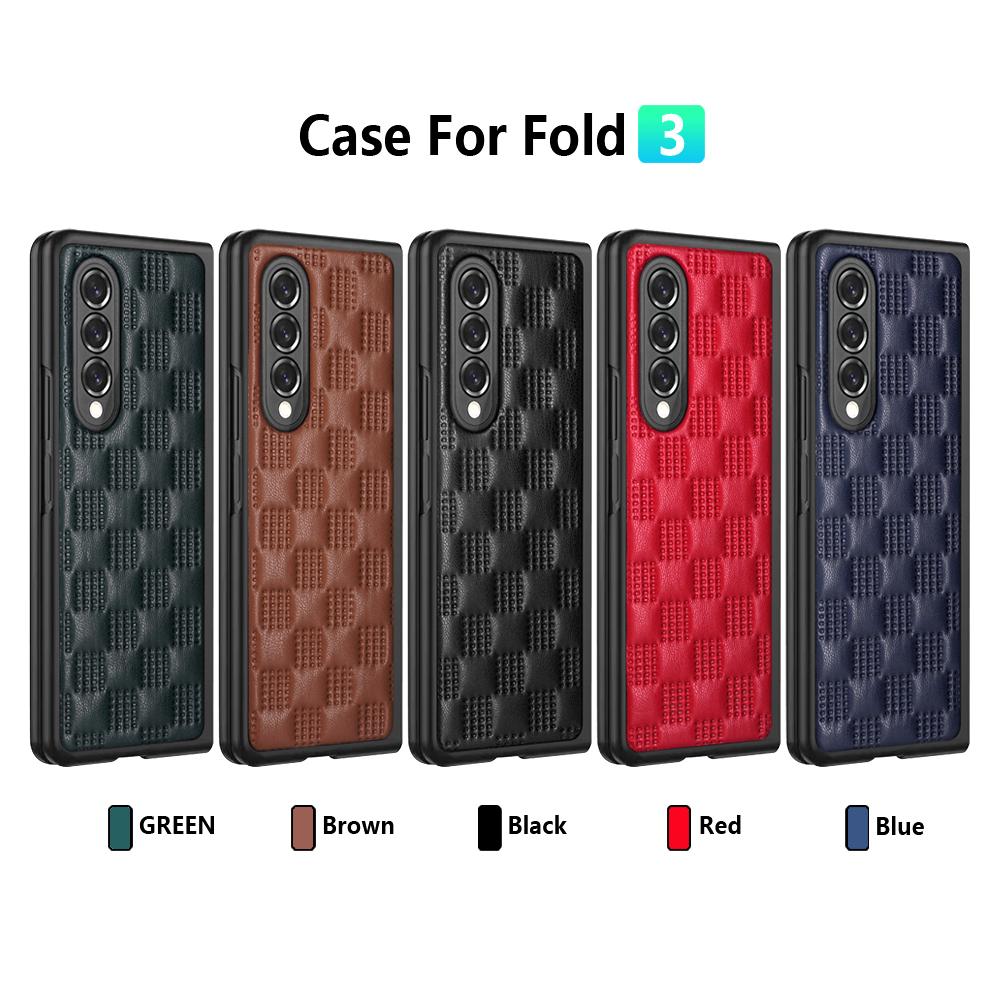 Anti-Fingerabdruck Stoßfest Lederhülle für Samsung Galaxy Z Fold 3 5g Fold3 Rutschfest Mattes Gefühl Coque