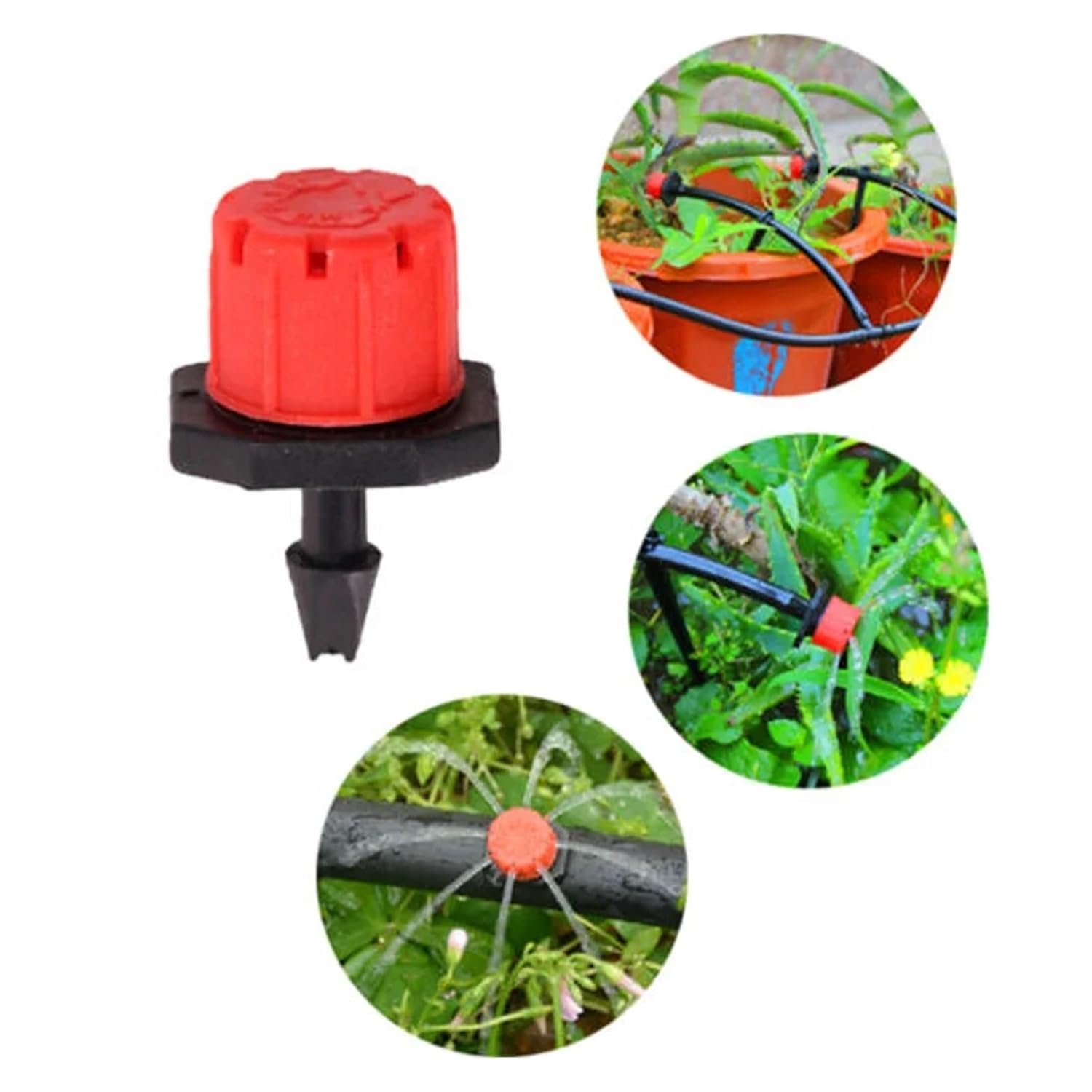 

100-1000pcs Adjustable Drip Irrigation Droppers Rotating Sprinklers 1/4 Emitter Dripper for Micro Balcony Yard Watering System(700PCS) 100PCS