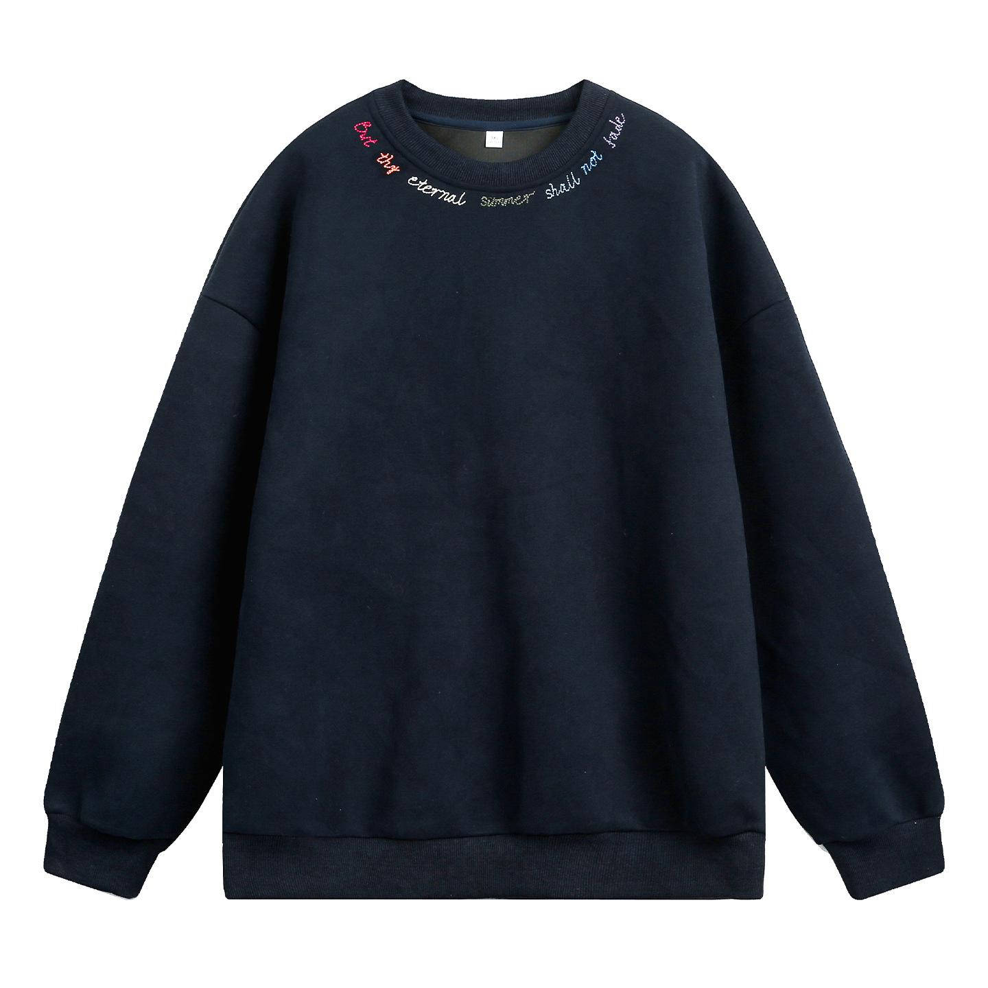 

Мужской мягкий свитшот с круглым вырезом, дышащий пуловер с круглым вырезом, уличный спортивный свитшот с длинным рукавом, осенний теплый дышащий пуловер для мужчин XXL тёмно-синий