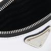 Prada Enamel metal triangle logo zipper closure fabric wrist bag mini women's white