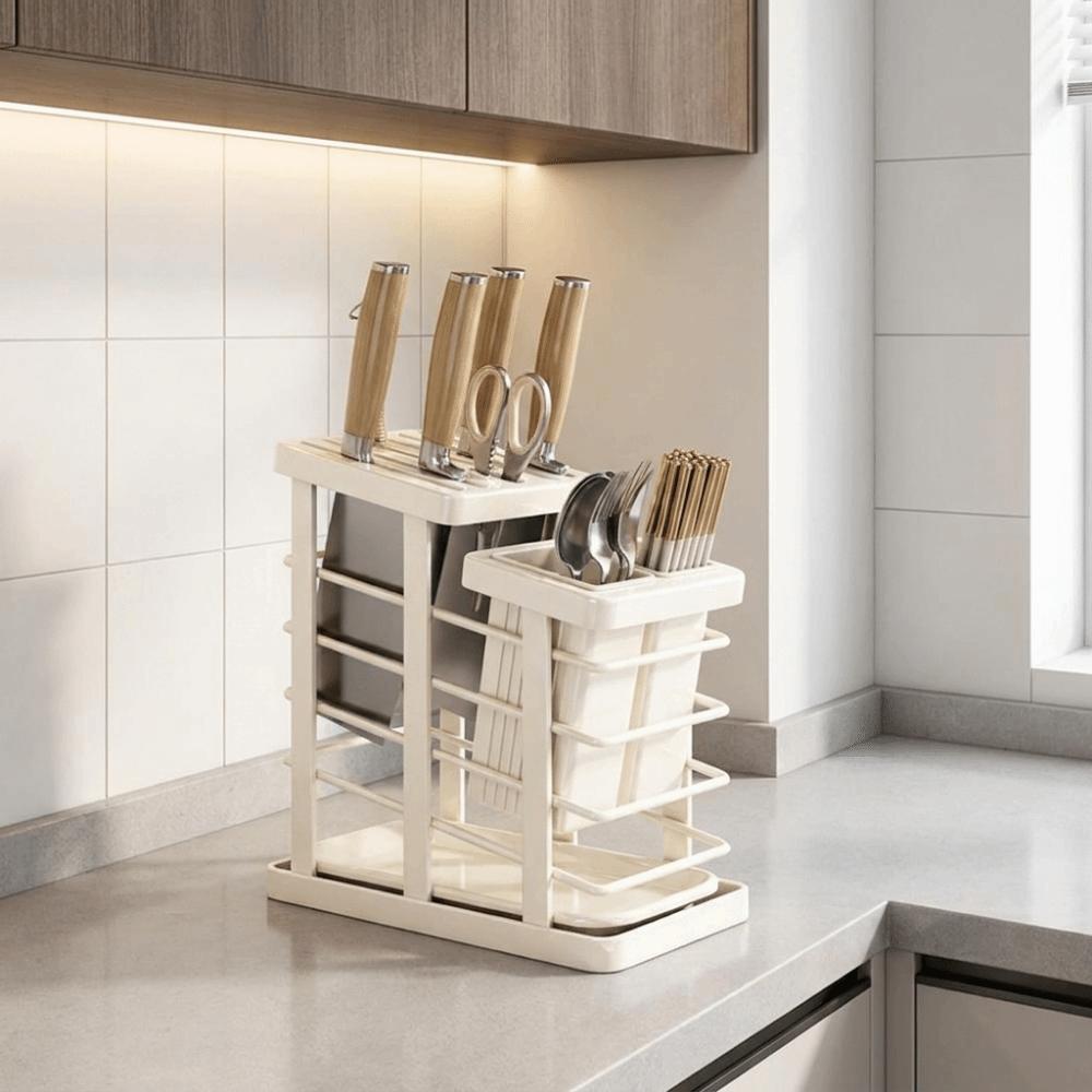 Carbon Steel Countertop Cutter Holder Space Saving Chopstick Cage Cutlery Holder Kitchenware