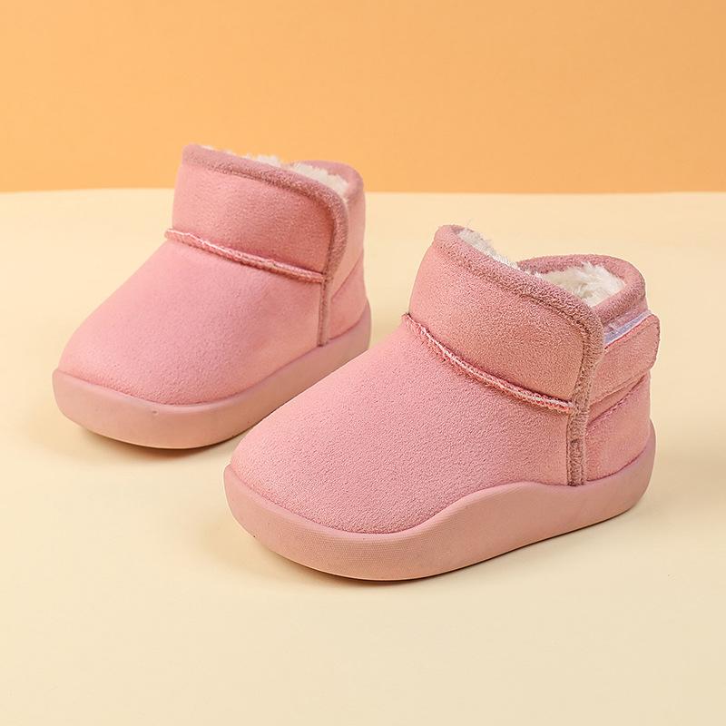Children Shoes Simple Plush Warm Cotton Shoes Daily Antiskid Thick Soft Sole Girl Casual Snow Boots Boy Winter Sneakers