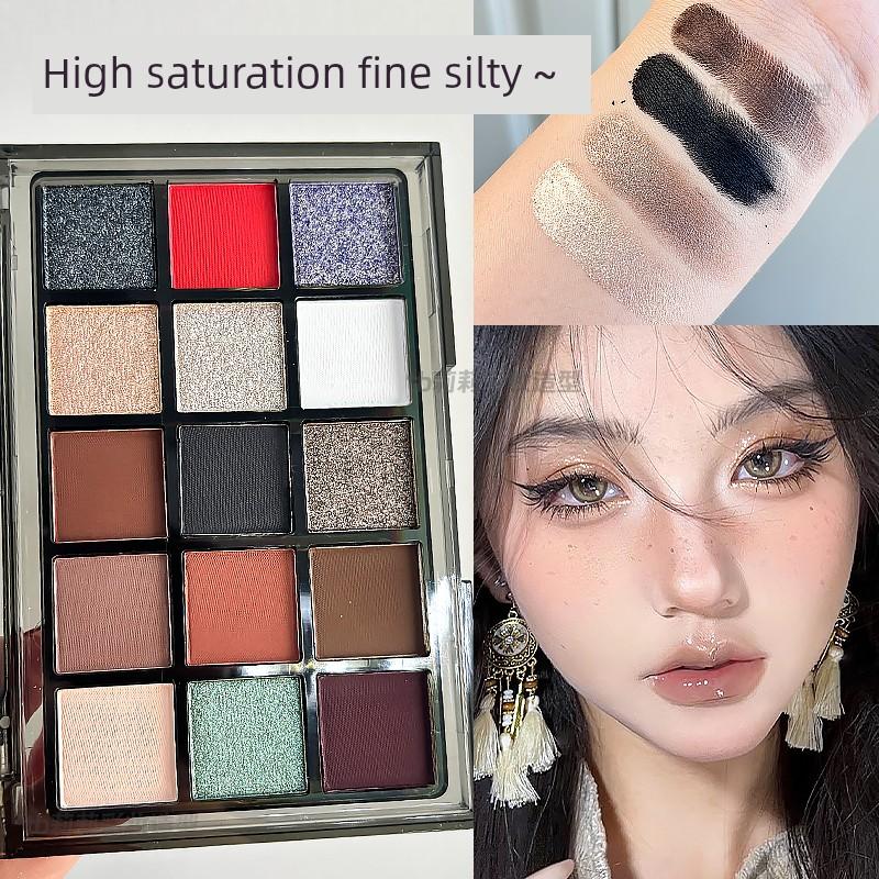 Niche Eyeshadow Palette 15 Colors Ucanbe Smoky Makeup Red Flame Black Cos Makeup Dark Style Personalized Makeup