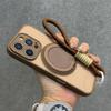 Magnetic Ring Holder Bracket Wrist Strap Case For iPhone 17 16 11 12 13 14 15 Pro Max Plus Shockproof Matte For Magsafe Cover