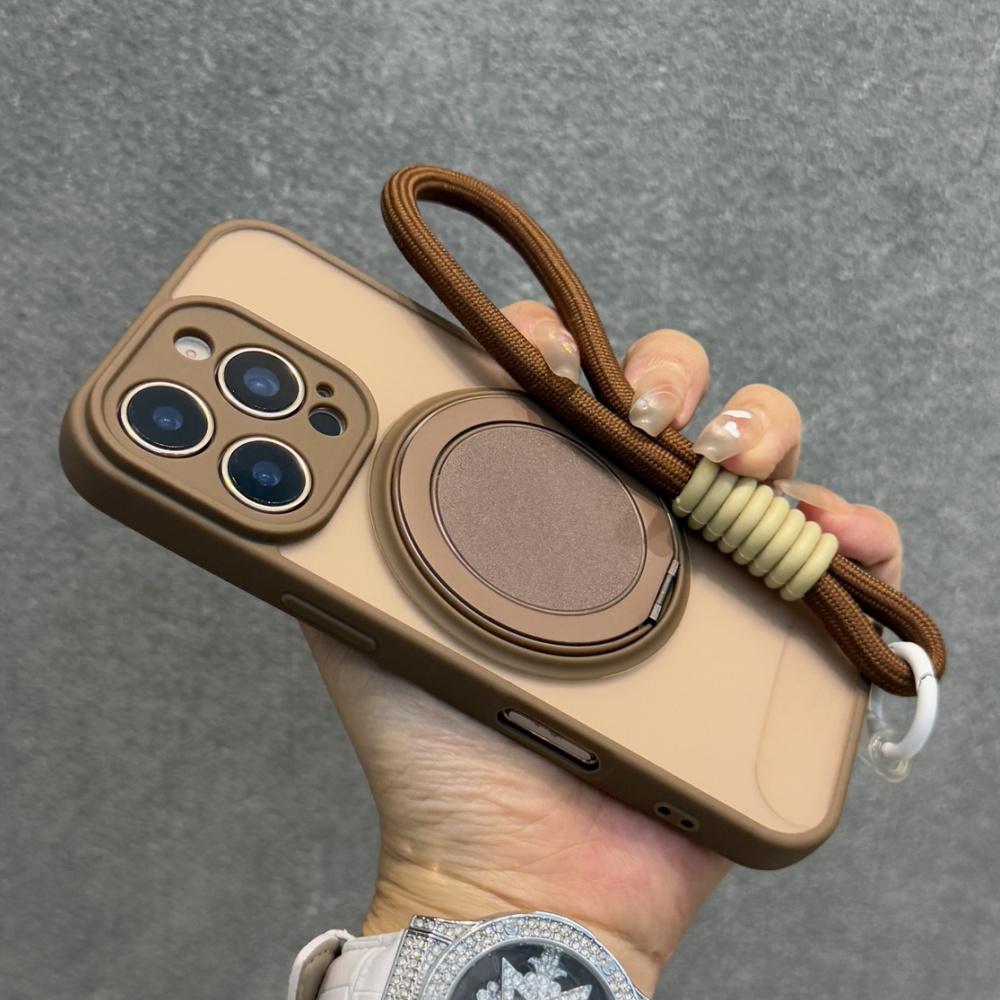 Magnetic Ring Holder Bracket Wrist Strap Case For iPhone 17 16 11 12 13 14 15 Pro Max Plus Shockproof Matte For Magsafe Cover