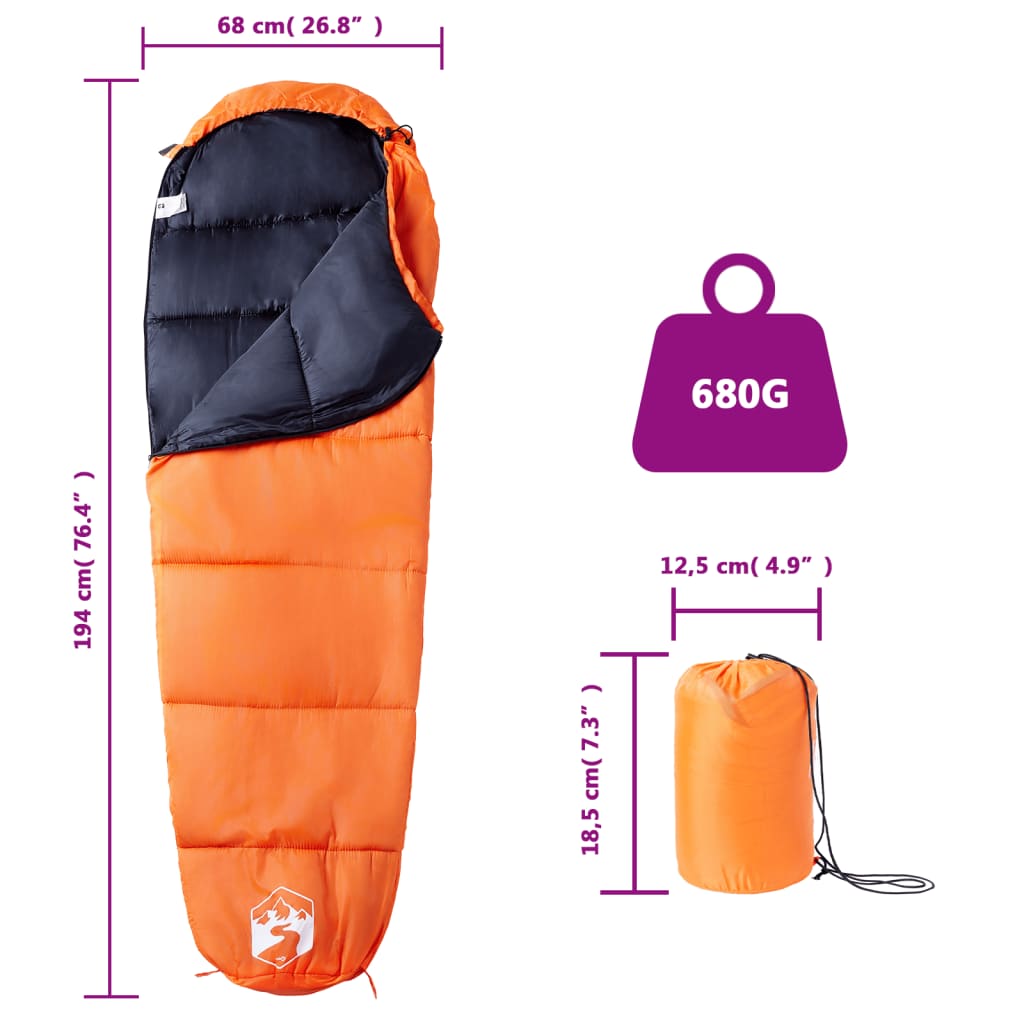Vidaxl Mummy Sleeping Bag, For Adults, For 3 Seasons