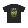 Tennis Racket Scientist Graphic Shirt Funny Unisex Heavy Cotton Tee