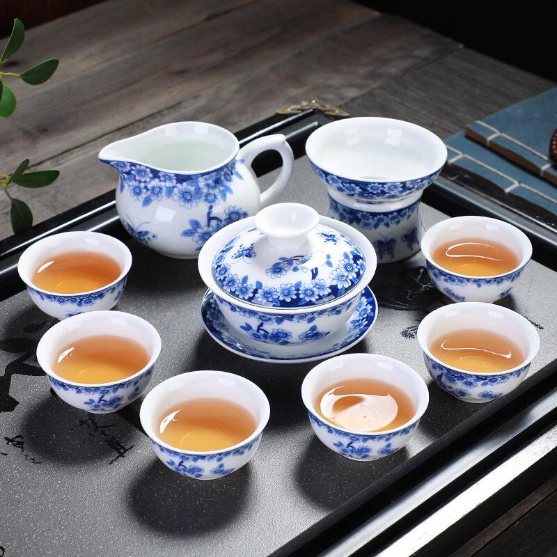 Qimingxuan Blue and White Porcelain Gaiwan Tea Set