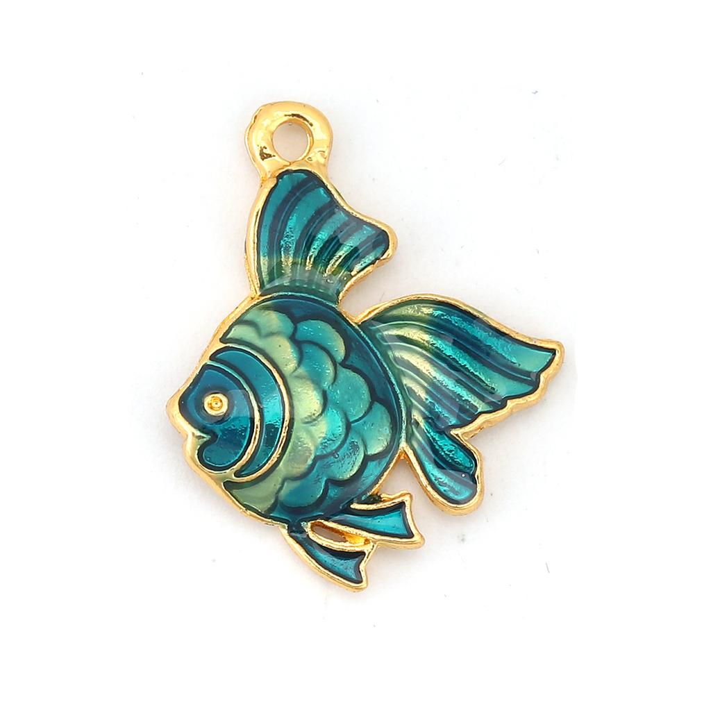 5PCs Ocean Jewelry Charms Fish Animal Enamel Pendants for DIY Necklace Bracelet Jewelry Making 23mm X18mm