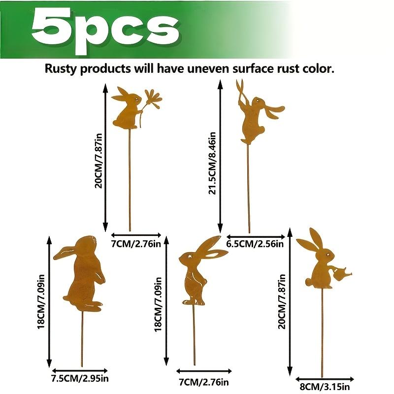

Decorative Garden Stakes Cute Bunny Iron Plant Pot Sticks For Easter Home Outdoor Decoration Supplies Garden Plug Photo Props
