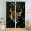 Partition Leon-Kennedy Verdunkelungsvorhänge für Wohnzimmer Vorhang Halloween Dekoration Tüll für Schlafzimmer Schattierungen Vorhänge 2 Stück