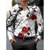 Men's shirt 3D butterfly print long sleeved shirt street button clothing fashion designer casual shirt