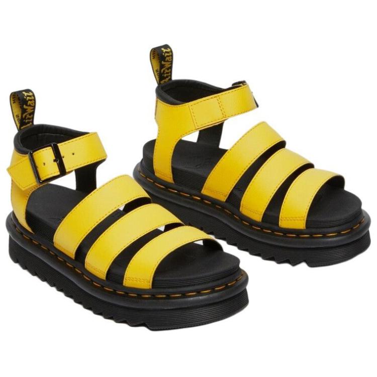 Dr. Martens Open-Toe Buckle Commuter Versatile Comfortable Trendy Roman Sandals Women Sandals Yellow 26555703
