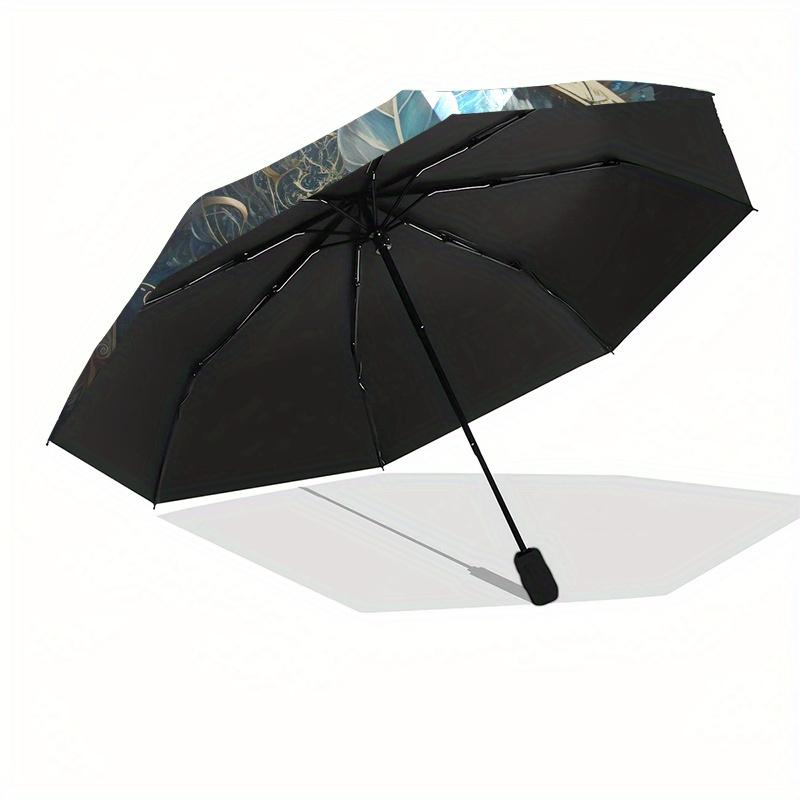 Eagle Eye Feathered Artwork Circular Wall DecorUmbrella, Portable 3-Fold Umbrella for Men & Women,Christmas Gift ES215