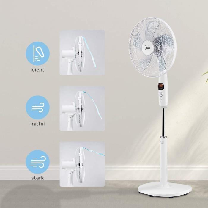 Ventilateur sur pied - Midea - FS40-16CR - 26 vitesses - Télécommande silencieuse - Écran LED