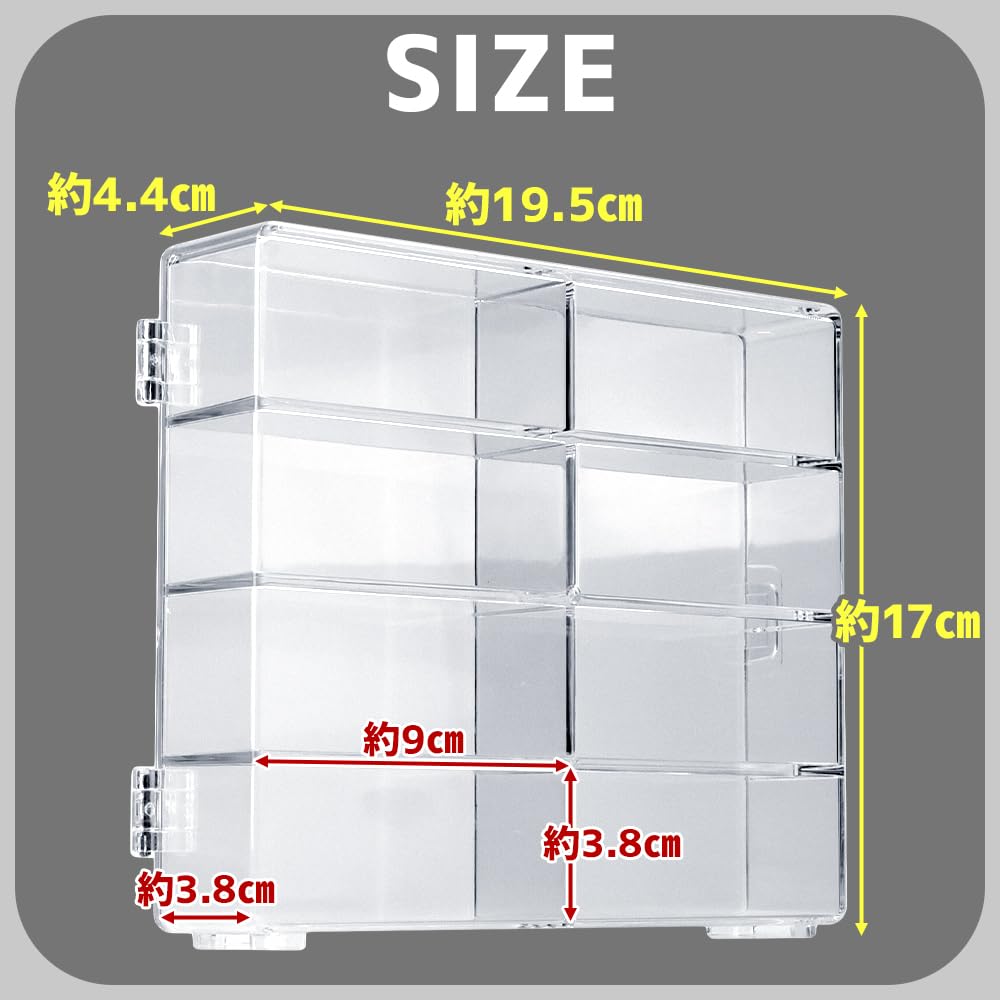 Miniatyrbilsamlingsfodral, Rymmer 8 Bilar per Fodral, Fullständigt Skydd, Genomskinligt, Frontdörr, Stapelbart, 4-pack