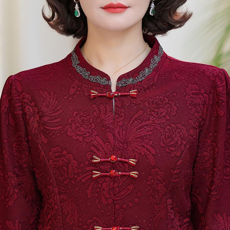 Rochie Falsă Două Piese Primăvară & Toamnă 2025: Stil Național Șic pentru Femei de Vârstă Mijlocie și Vârstnice