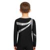 Costum patinaj artistic băieți Gât rotund Mânecă lungă Patchwork metalic Strălucitor Strassuri Top