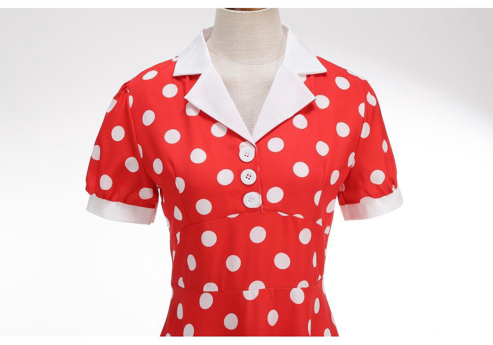 2025 Polka-Dot-Kleid mit Weißem Kragen: Französischer Retro, Hepburn-Inspiriert, Hong Kong Stil