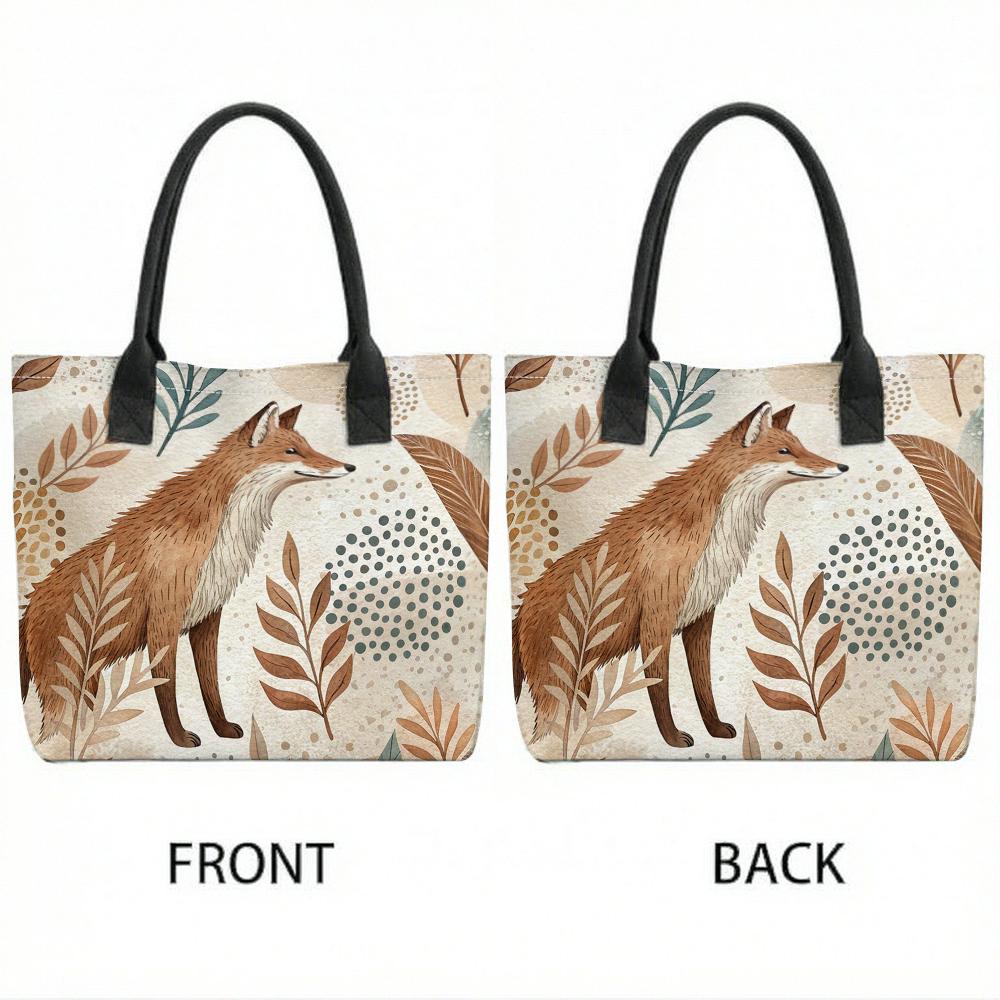 Boho Fuchsdruck Tragetasche Lässig Stilvoll Große Kapazität Tägliches Tragen Schulter Handtasche