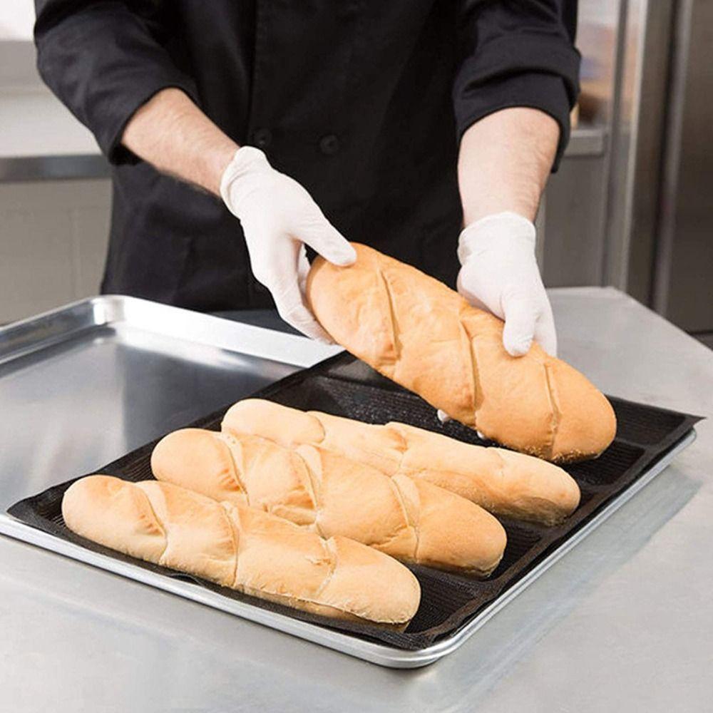 Practical Pan-Non-Stick Silicone Baguette Mold Perforated Reusable French Bread Pan Baking Liners Mat