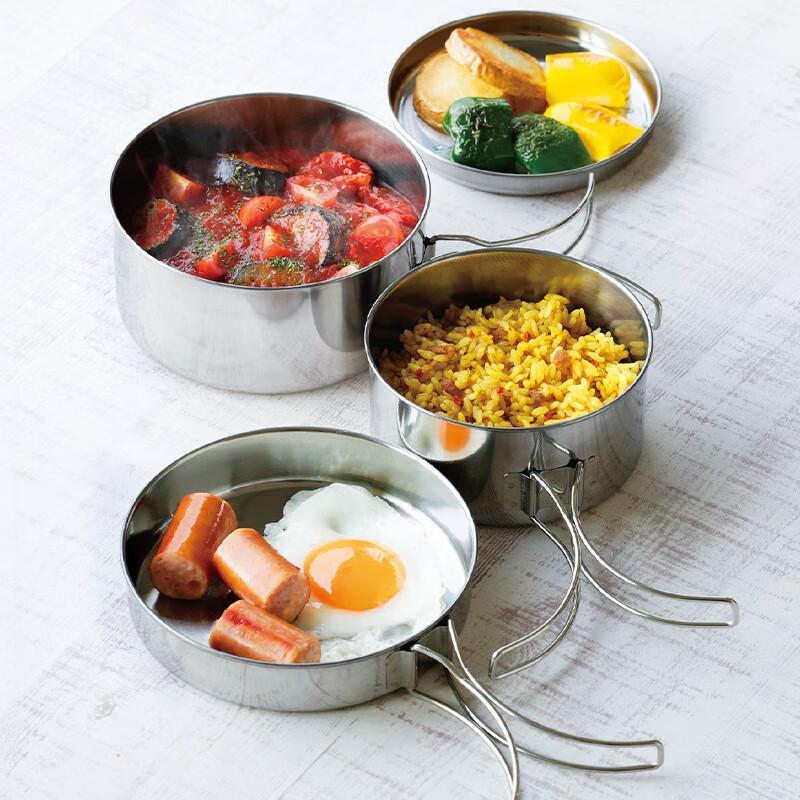 Stainless Steel Foldable 4-Piece Picnic Lunch Box Set