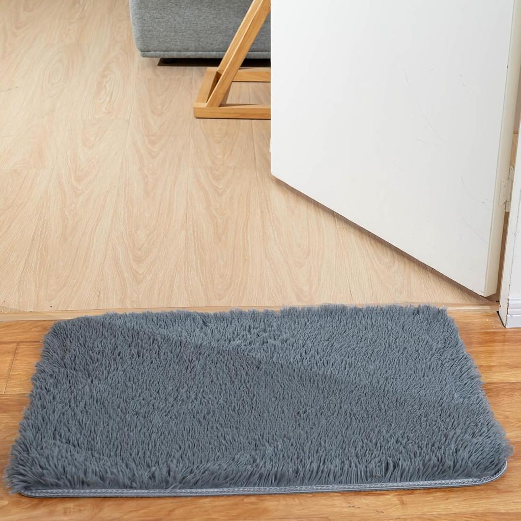 VIKAMA Modern Simple Plush Carpet Solid Color Entrance Door Mat Home Decoration Comfortable And Soft Living Room Bedroom Mat
