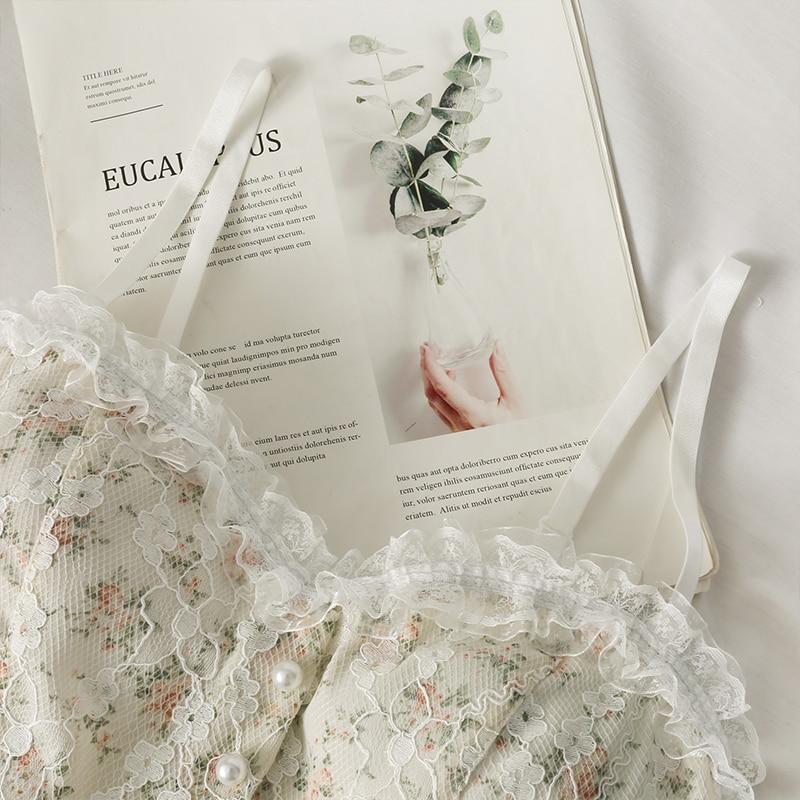 Sommer Französisch Druck Spitze Cami Crop Tank Top Leibchen frauen Rohr Top Elegante Dünne Kurze Tanks Weste Y2k Mode streetwear