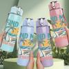 1PC Find Me Under Palms Print 750ml Color Plastic Sports Water Bottle Leakproof Flip Straw Lid Suitable for Sports Office Home Use