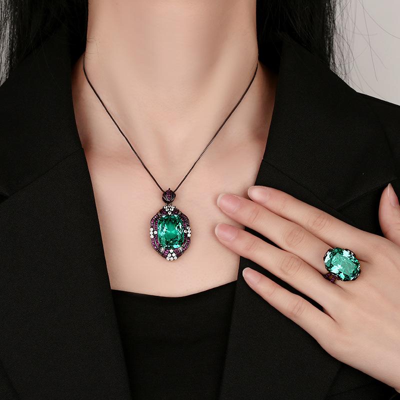 Schmuck Kupferboden Vergoldet Simulations Vogelnest Chepala Grün Retro Anzug Damen Stein 15 * 20