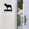 French Bulldog Key Holder Coat Hook Leash Hanger Metal Wall Sculpture Towel Rack