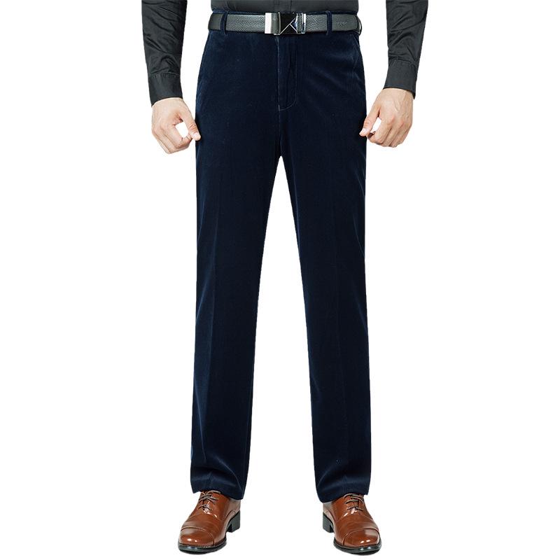 Men's Corduroy High-Waisted Loose Casual Trousers for Autumn/Winter (50+, Large Size)