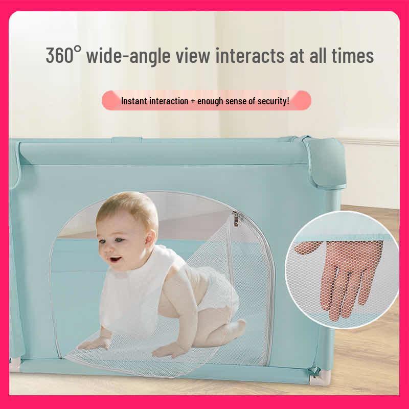 Free Shipping Baby Playpen with Bedside Guardrail & Children's Crawling Mat