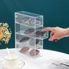 4-Layer Plastic Drawer Storage Box Transparent Dustproof Glasses Storage Rack