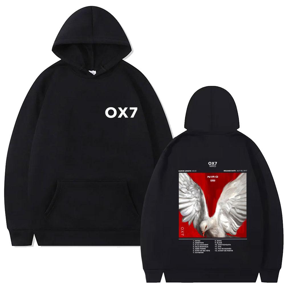 Rapper Niro OX7 Album Graphic Print Hoodie Male Fashion Oversized Pullover Hoodies Men Women Pop Music Hooded Sweatshirt