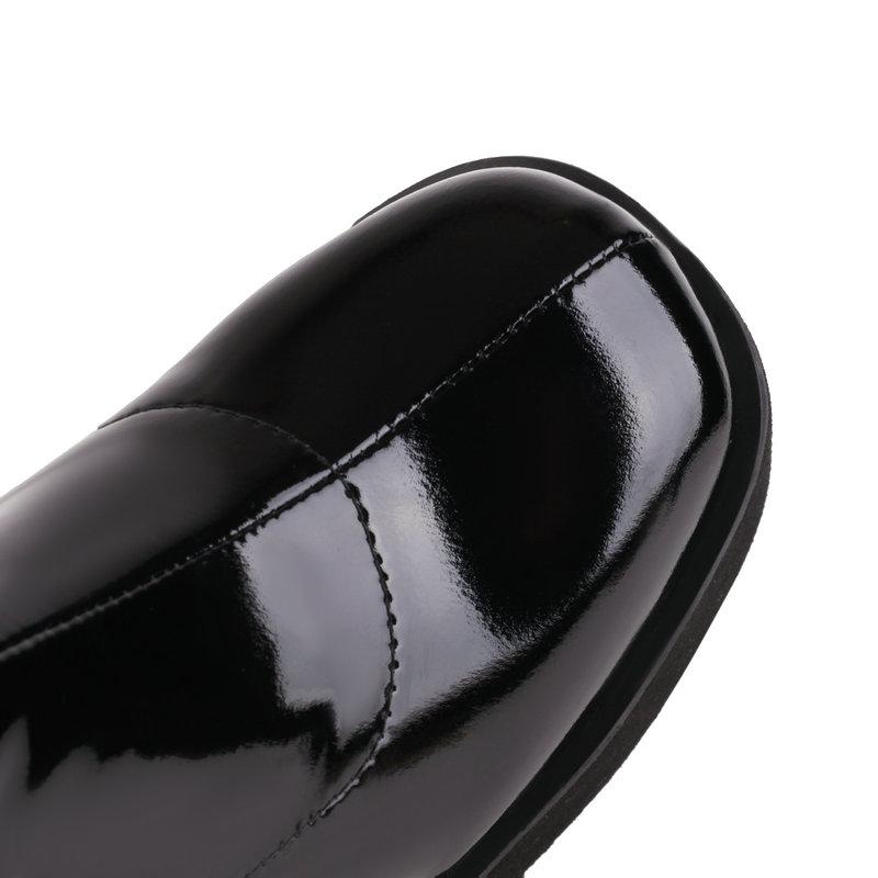 Foam Light-weight Sole Platform Wedges High Heels Girls Shoes Gloss Patent PU Leather Red White Ankle Stretch Booties Gothic Women Black Boots