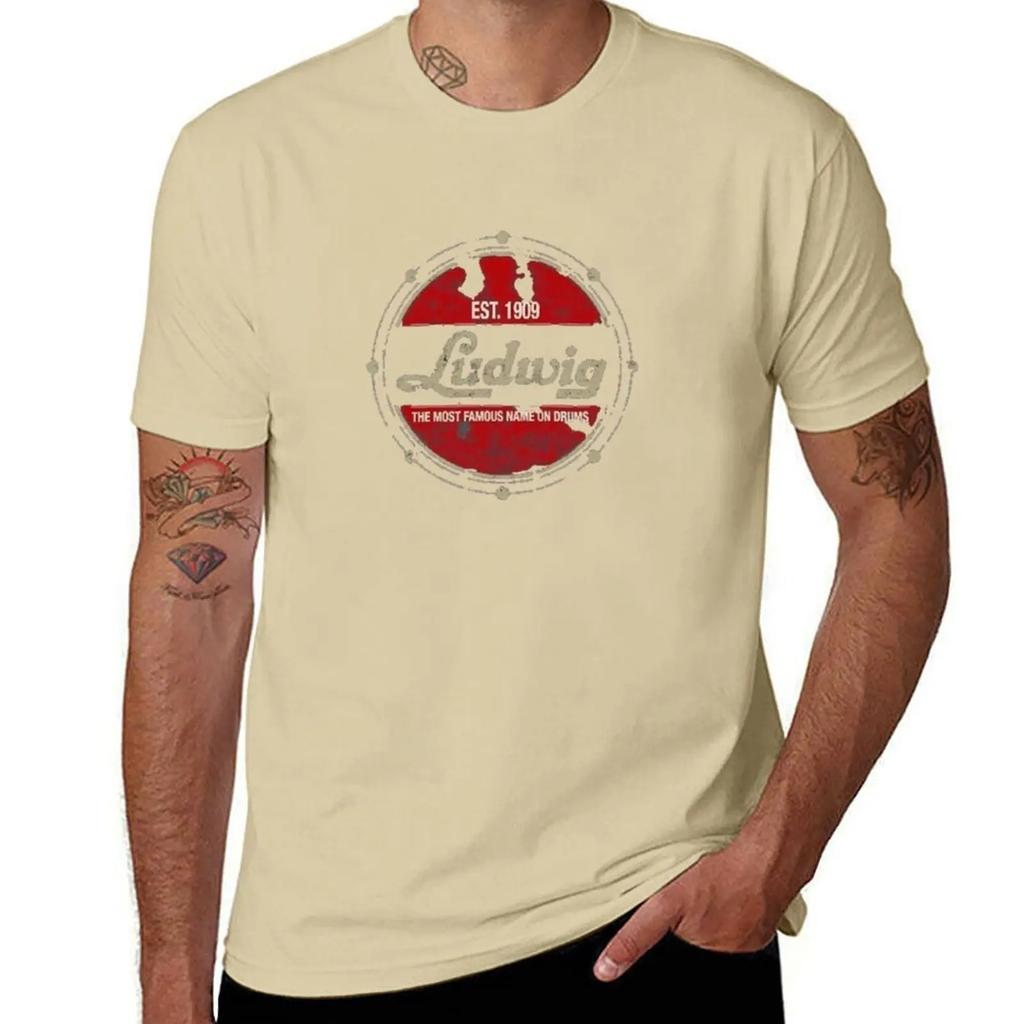 Ludwig Drums T-Shirt Summer Tops Anime Graphics T Shirts for Men Pack