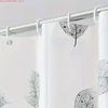 1pc stylish gray leaf pattern shower curtain quick dry  -   With Hooks Waterproof Mildew Proof Easy Install Washable