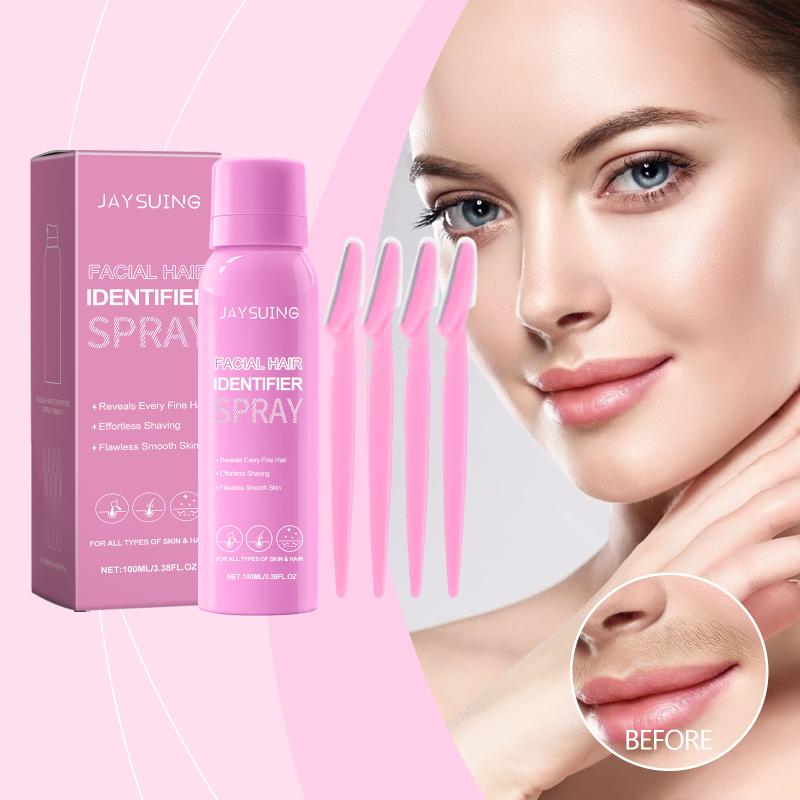 Painless Face Hair Removal Spray with Growth Inhibitor Mild Nourishing Dermaplaner for Smooth Skin Care