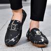 Herren Echte Leder Slipper Fahrerschuhe Bequem Weicher Boden Lässig Britischer Stil Frühling Sommer Atmungsaktiv Anti-Rutsch