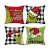 4PCS Christmas Happy Throw Pillow Cover, 18 X 18 Inch, Winter Holiday Cushion Cover Sofa Decor