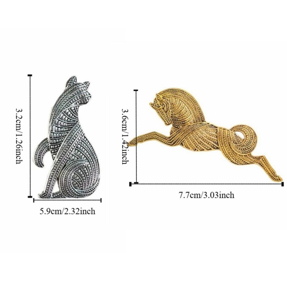 Elegant Zinc Zinc Alloy Animal Brooch Gold Silver Vintage Leopard Pin Running Horse Brooches New Year