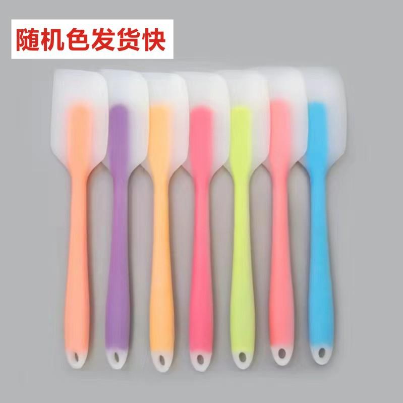 Manufacturer spot integrated semi-transparent silicone scraper 28CM large semi-transparent scraper cake spatula baking cream mixing knife