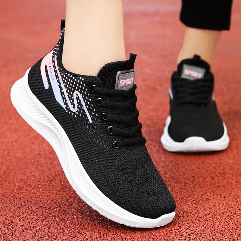 Shoes women's summer versatile mesh breathable single shoes Korean version lace-up soft-soled running sneakers