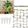 Colorful Star Parrot Climbing Net Hanging Bird Stand Net Creative Bird Cage Toy  Indoor