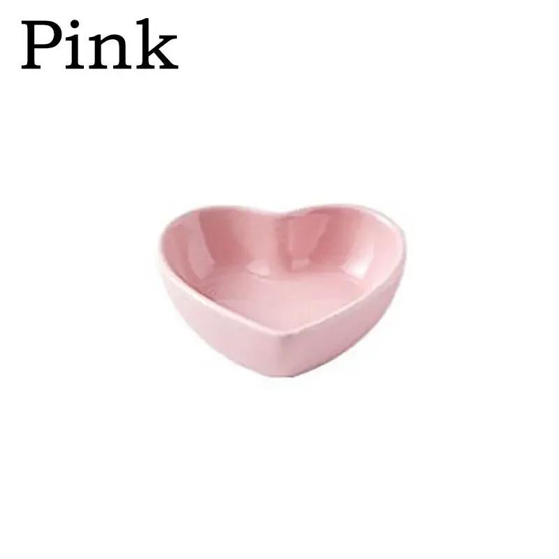 1PC Hamster Feeding Bowl Colorful Heart Shape Ceramic Plate Food Water Bowl For Rabbit Guinea Pig Small Pets Feeder Pet Supplies