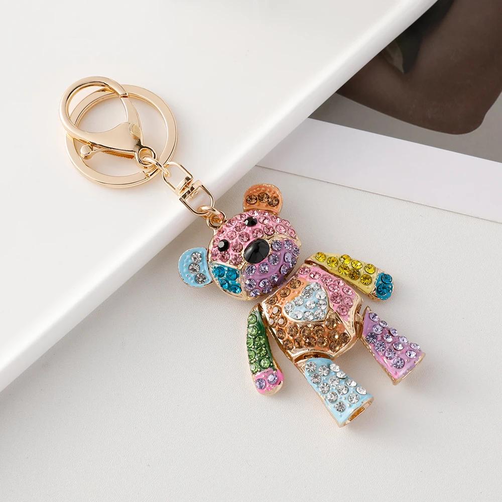 Colorful Bear Series Dazzling Colors Love Bow Bears Pendant Accompanying Gift Wedding Souvenir Bag Charm