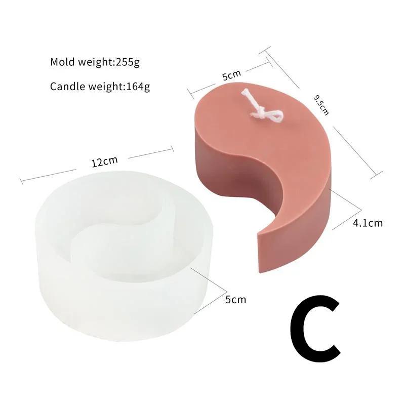 Kreative handgefertigte Tai Chi Fisch Silikon Kerzenform Desktop Dekoration Gips Harz Aromatherapie Gips Kerze Silikonformen